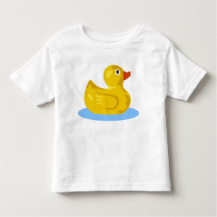 Camiseta Infantil Pato de Cartucho de Borracha Amarelo Bonito Ducky