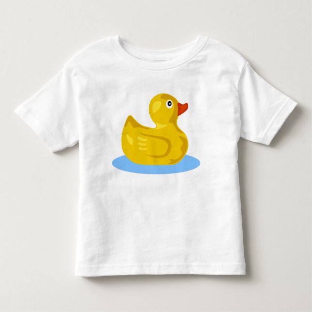 Camiseta Infantil Pato de Cartucho de Borracha Amarelo Bonito Ducky  (Frente)
