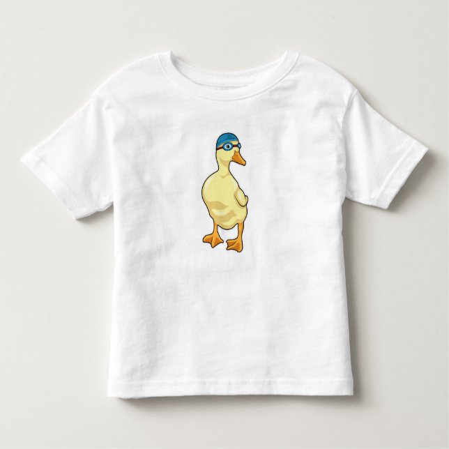 Camiseta Infantil Pato de Nadar com óculos de Nadação (Frente)