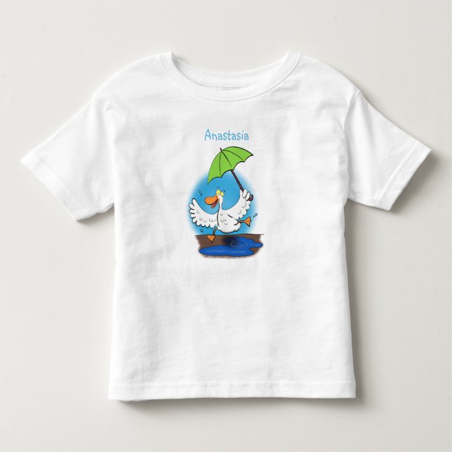Camiseta Infantil Pato engraçado com desenho animado de dança de gua (Frente)