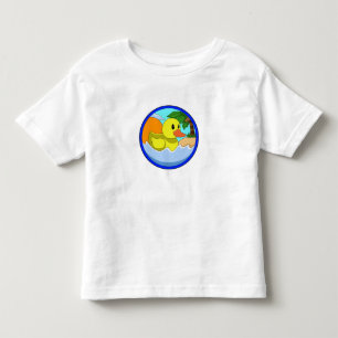 Camiseta Infantil Pato na praia com palmeiras.PNG