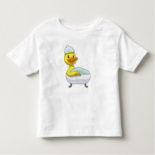 Camiseta Infantil Pato no banho com banheira e espuma