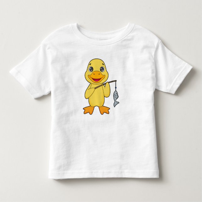 Camiseta Infantil Pato Pesca Pescado (Frente)