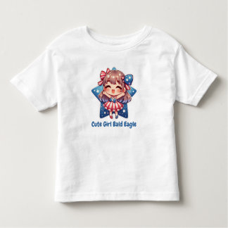 Camiseta Infantil Patriotic Cutie – Baby Bald Eagle with Bow Girls' 