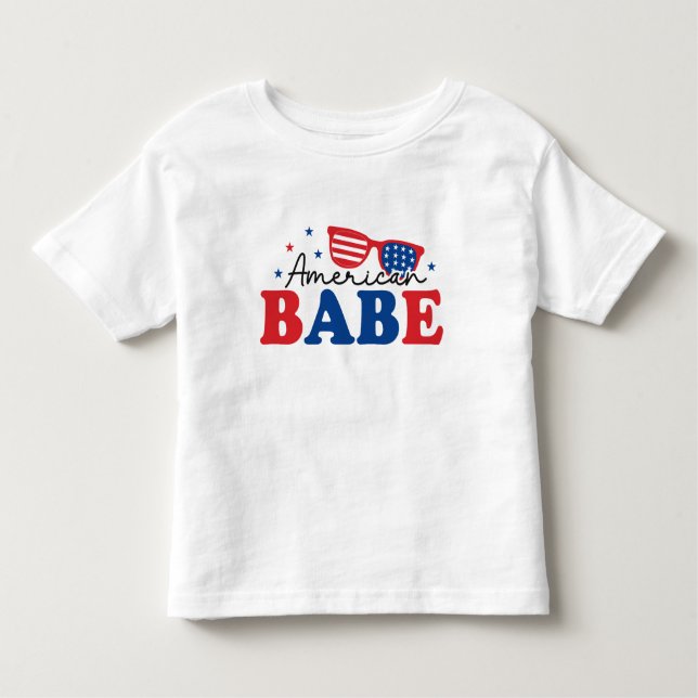 Camiseta Infantil Patriótica - Garotinha Americana (Frente)