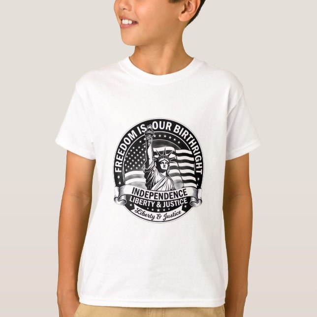 Camiseta Infantil Patriótica Liberdade É Nosso Dir (Frente)