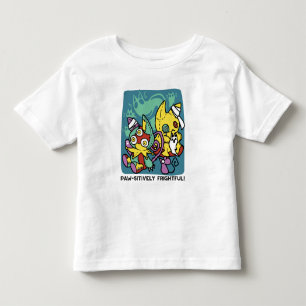 Camiseta Infantil Paw-sitivamente Assustador Gatos Monstruosos de