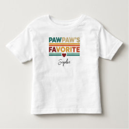 Camiseta Infantil Pawpaw's Favorite Retro Simple Modern Script Name