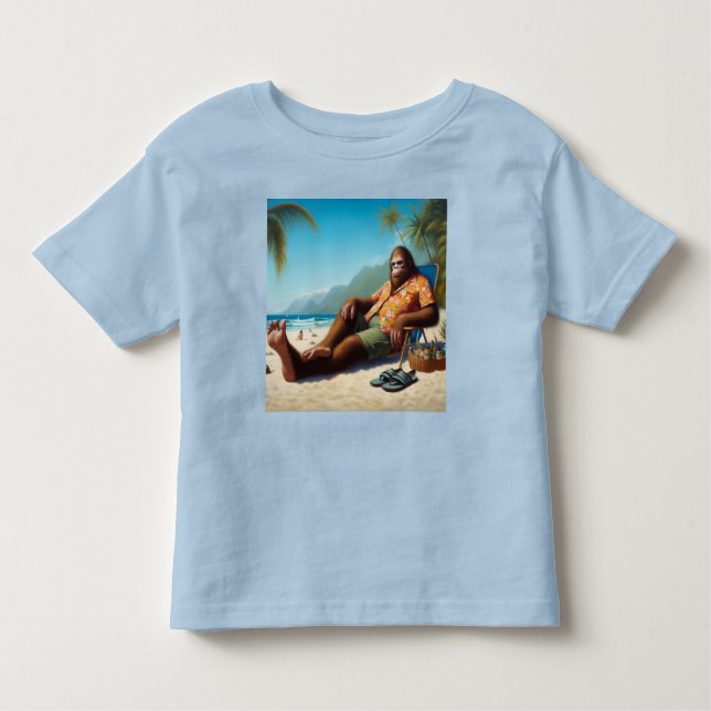 Camiseta Infantil Pé Grande na Praia (Frente)