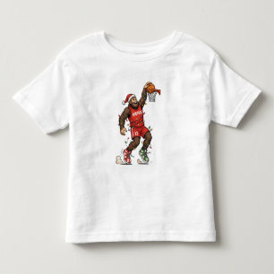 Camiseta Infantil Pé Grande Sasquatch Basquete Natal 2026 Feriado