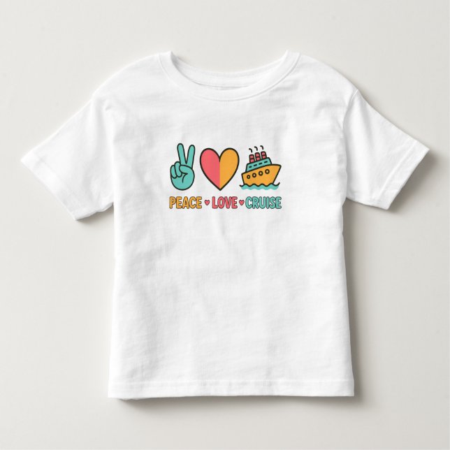 Camiseta Infantil Peace Love Cruise Vacing (Frente)