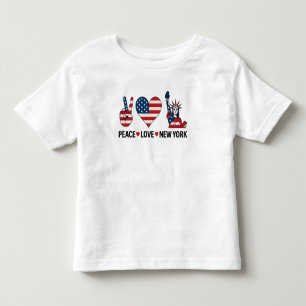 Camiseta Infantil Peace Love New York