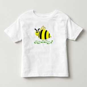 Camiseta Infantil Pedaços de Doce de Abelha Feliz Sorridente Amarela