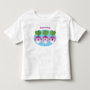 Camiseta Infantil Pedra de desenho animado de verduras e verduras