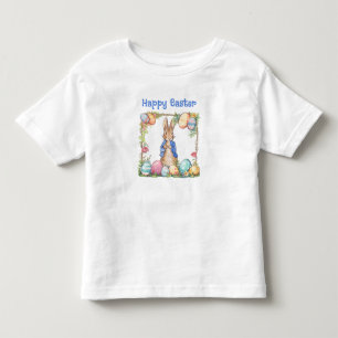 Camiseta Infantil Pedro o Coelho da Páscoa Ovos da Páscoa Feliz Pásc