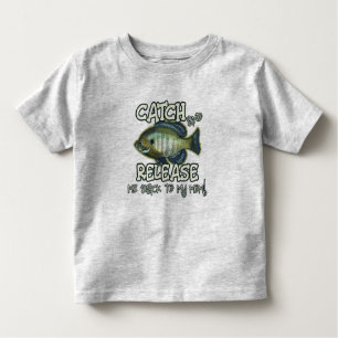 Camiseta Infantil Pegue e solte minha mãe   Pesca Engraçada