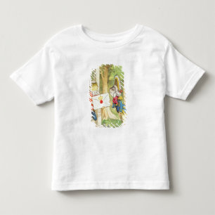 Camiseta Infantil Peixe-Footman que entrega um convite á