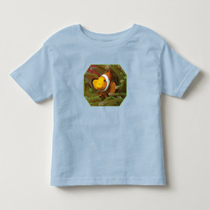 Camiseta Infantil Peixe-palhaço em anêmona verde. Design Fotográfico