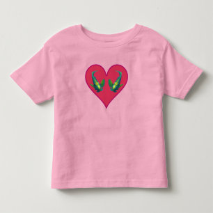 Camiseta Infantil Peixes-Anjo Gêmeos em um Coração Vermelho - Ilustr