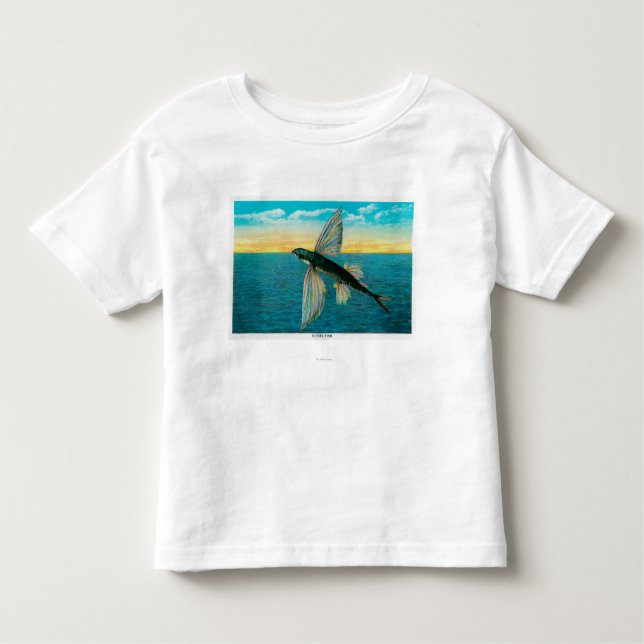 Camiseta Infantil Peixes de vôo na ilha de Catalina (Frente)