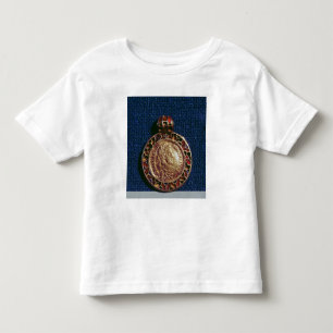 Camiseta Infantil Pendente Dourado sob a forma de uma moeda