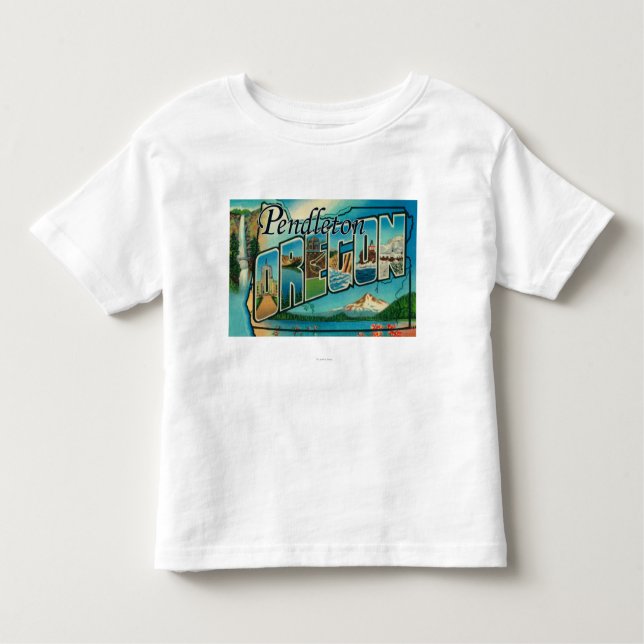 Camiseta Infantil Pendleton, Oregon - grandes cenas da letra (Frente)