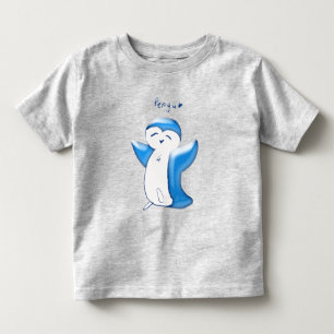 Camiseta Infantil Pengu Penguino Feliz(Azul Claro)
