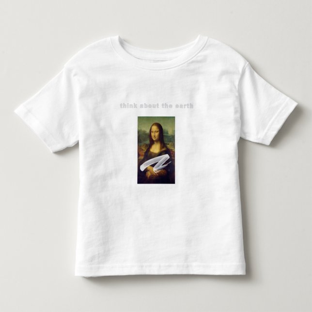 Camiseta Infantil "Pense sobre a Terra", Slogan Fan (Frente)