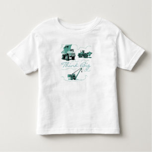 Camiseta Infantil Pense T-merdas e presentes grandes da construção