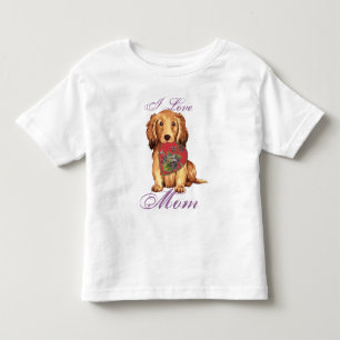 Camiseta Infantil Penteado Dachshund Heart Mãe