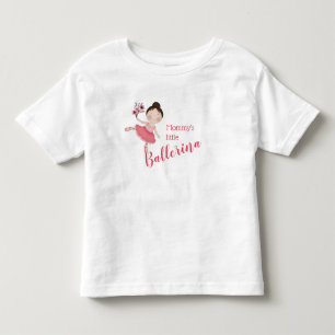 Camiseta Infantil Pequena Ballerina mamãe (Cabelo castanho escuro)