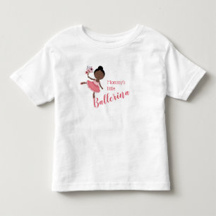 Camiseta Infantil Pequena Ballerina mamãe (Cabelo Escuro e Pele)
