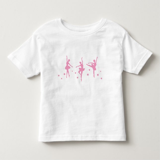 Camiseta Infantil Pequena Ballerinas Ruffled Toddler T-Shirt (Frente)