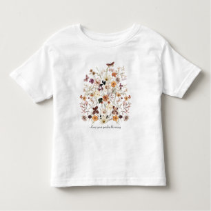 Camiseta Infantil Pequena Flor Pressionada Flor Nome Menininha