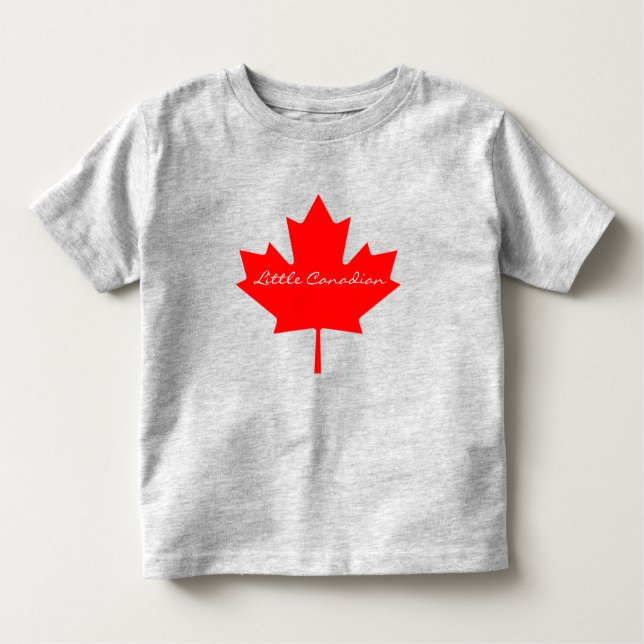 Camiseta Infantil Pequena folha de carvalho-vermelho canadense (Frente)