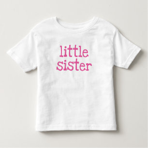 Camiseta Infantil Pequena Irmã de Texto Rosa