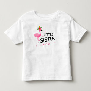 Camiseta Infantil Pequena Irmã Flamingo Bonita