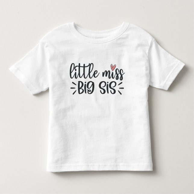 Camiseta Infantil Pequena Miss Big Sis (Frente)