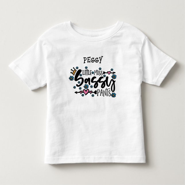 Camiseta Infantil Pequena Miss Sassy Pants (Frente)