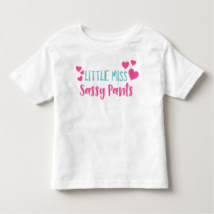Camiseta Infantil Pequena Miss Sassy Pants, Sassy, Sassy Girl, Coraç