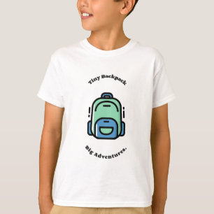 Camiseta Infantil Pequena Mochila Grandes Aventura