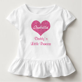 Camiseta Infantil Pequena Princesa Coração Rosa Nome do Bebê Persona