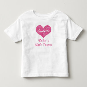 Camiseta Infantil Pequena Princesa Coração Rosa Nome do Bebê Persona