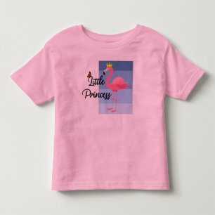 Camiseta Infantil Pequena Princesa Design de Flamingo Rosa - Rodada