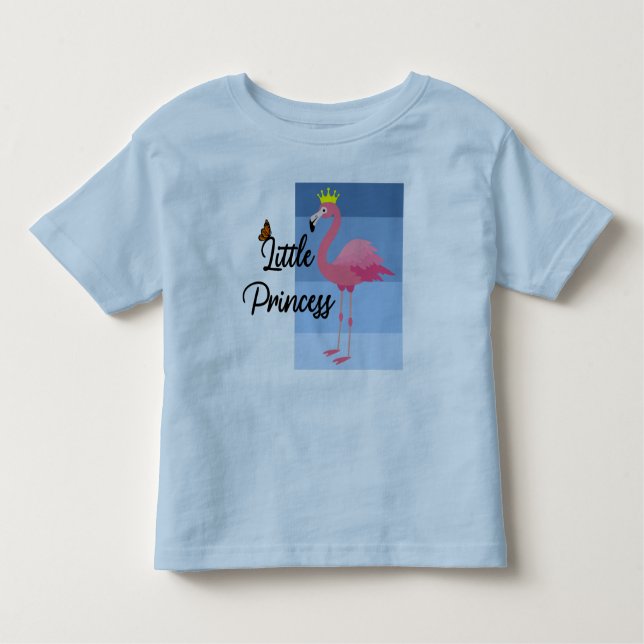 Camiseta Infantil Pequena Princesa Design de Flamingo Rosa - Roupa d (Frente)