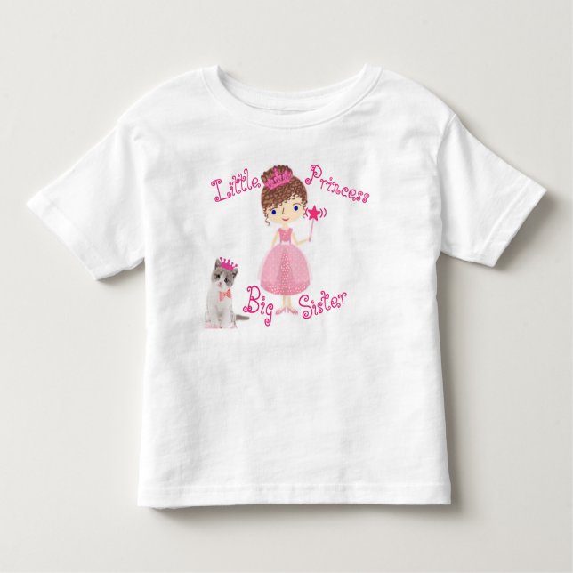 Camiseta Infantil Pequena Princesa Irmã Maior (Frente)