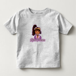 Camiseta Infantil Pequena Princesa Menina de Cabelo Escuro