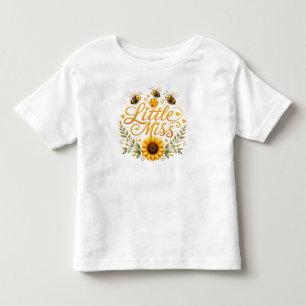 Camiseta Infantil Pequena Senhorita Aquarela Design Floral Infantil