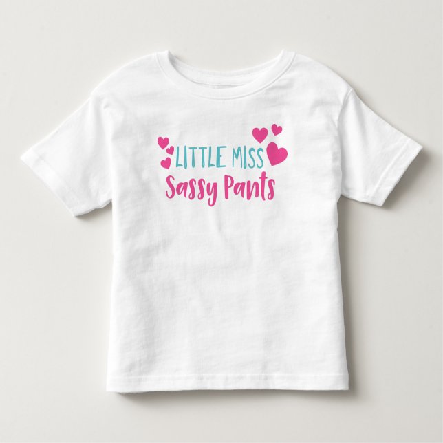 Camiseta Infantil Pequena Senhorita Calças Atrevidas, Atrevida, Meni (Frente)