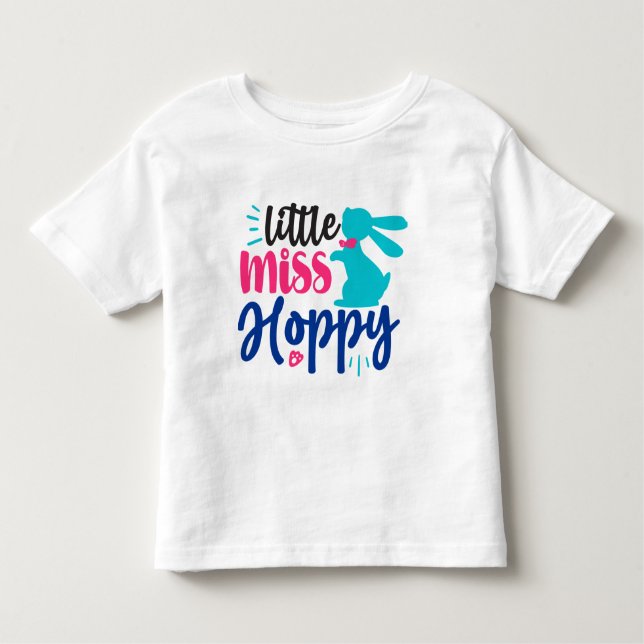 Camiseta Infantil Pequena Senhorita Hoppy Páscoa Toddler T-Shirt (Frente)